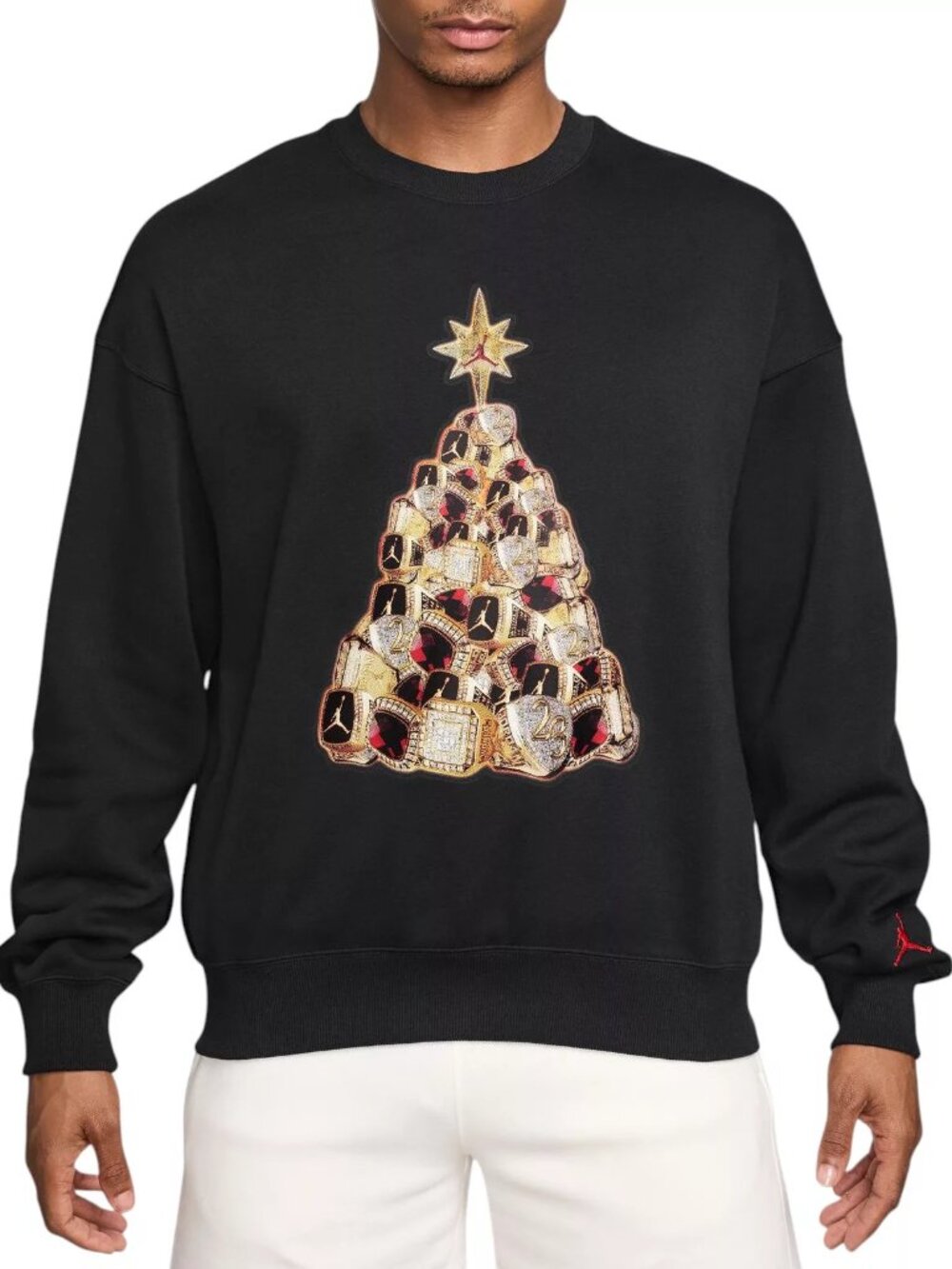 Jordan Men's Holiday Fleece Crewneck Sweatshirt - Color: Black